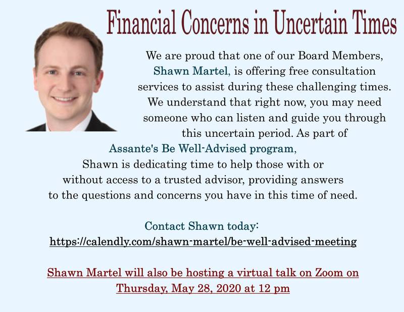 Banner Image for Financial Concerns in Uncertain Times with SZ's Board Member, Shawn Martel